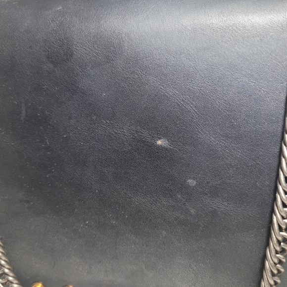 Floral Gold Studded Faux Leather Chain Strap Black - Picture 14 of 14